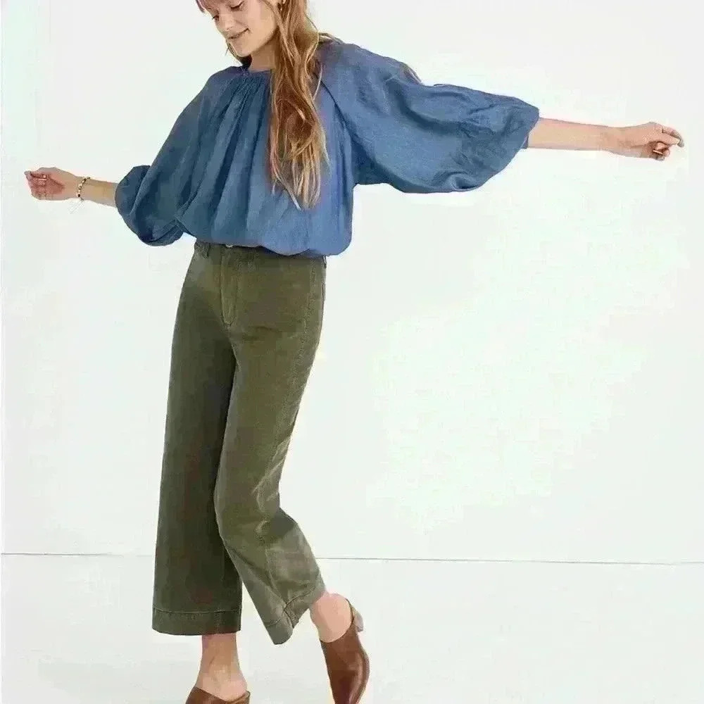 NWT! Madewell Denim Tie-Back Top
